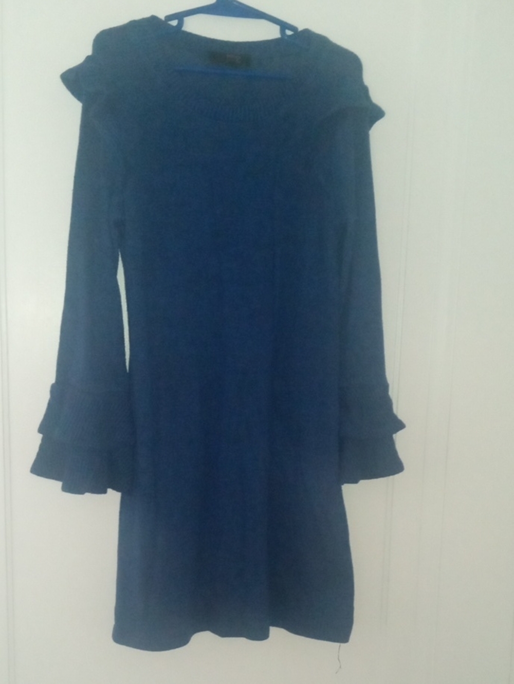 girl 7 Navy Blue Ruffle Sleeve Dress